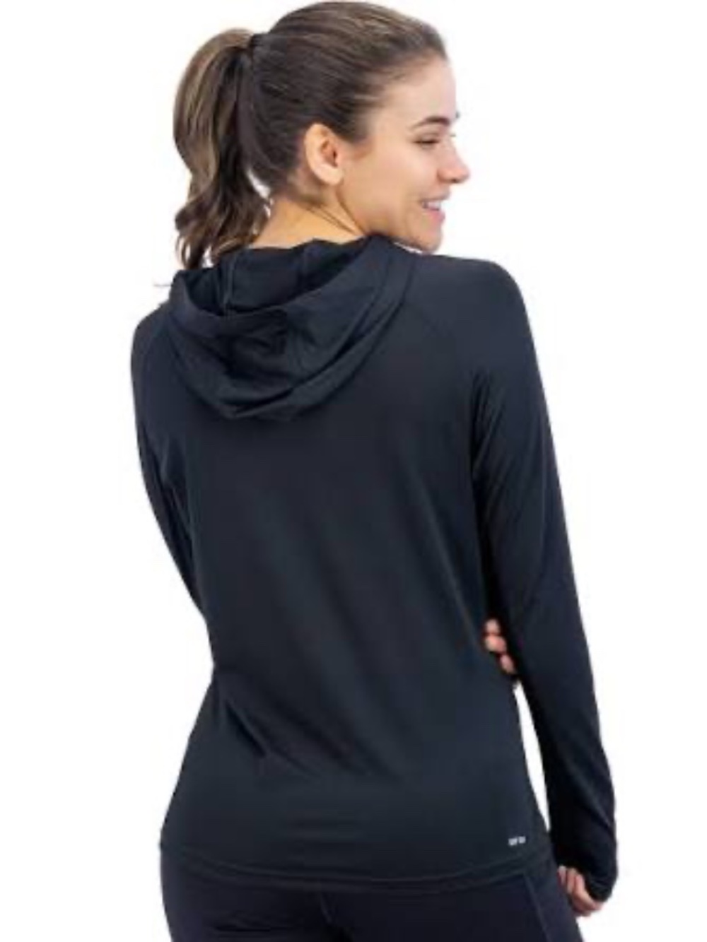Black Long Sleeve Shirt with Hood | Size Medium